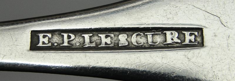 Rare Philadelphia Coin Silver Spoon w/ Edward P. Lescure's Early Mark
