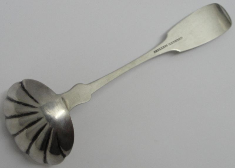 Nice Coin Silver Fluted Sauce Ladle by A. Corwin Circa 1835-60