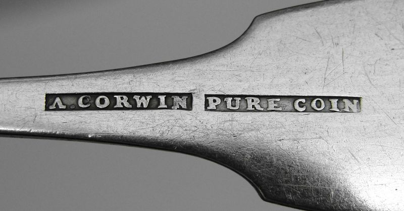 Nice Coin Silver Fluted Sauce Ladle by A. Corwin Circa 1835-60