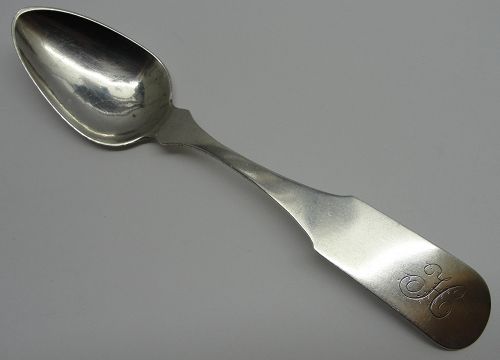 Rare Nashville, Tennessee Coin Silver Dessert Spoon by John S. Britain