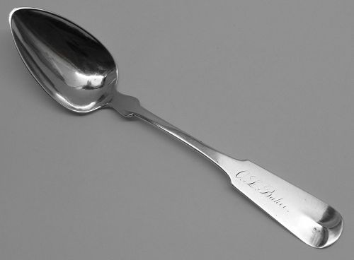 Providence, RI Coin Silver Dessert Spoon by J. Gorham & Son, c.1841-50
