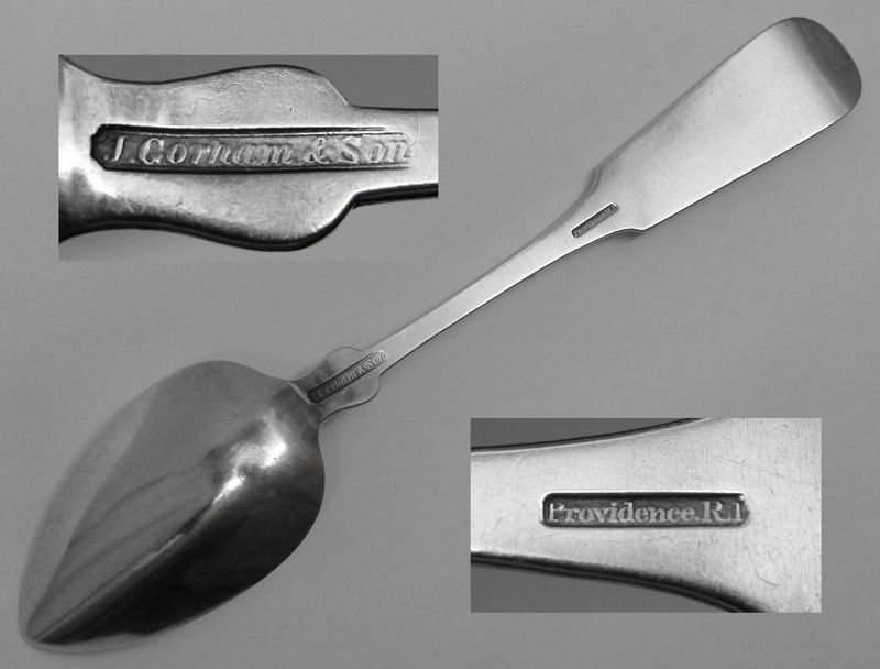 Providence, RI Coin Silver Dessert Spoon by J. Gorham &amp; Son, c.1841-50