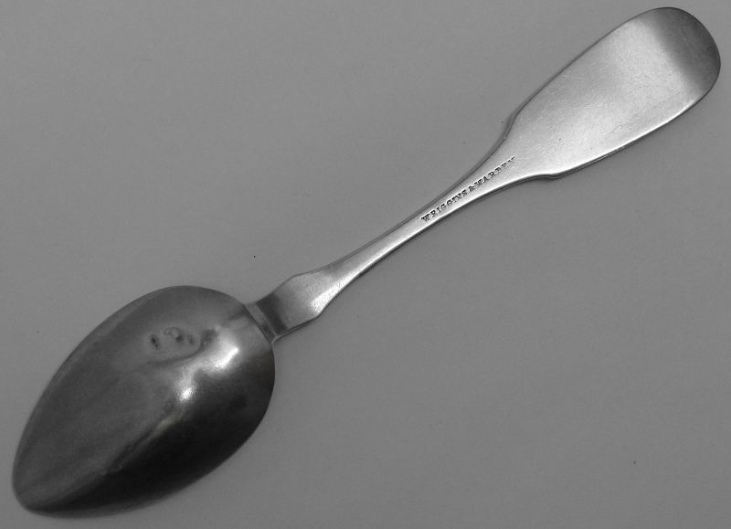 Coin Silver Teaspoon by Wriggins &amp; Warden of Philadelphia, 1856-67