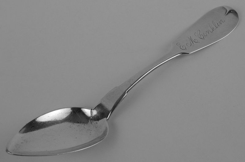 Coin Silver Teaspoon Marked E.FERRIS w/Hotchkiss &amp; Schreuder Marks