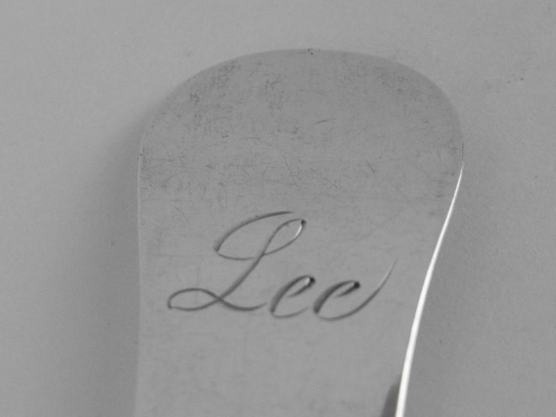 Long-Handled Condiment Spoon Engraved &quot;Lee&quot; by Alexander Stowell