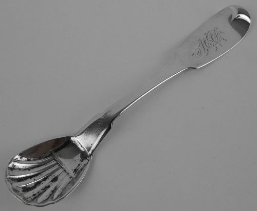 Hartford, CT Coin Silver Salt Spoon by Thomas Steele & Company