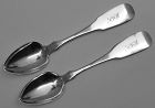 Fine Pair of Philadelphia Coin Silver Spoons by Titlow & Fry c.1844-48