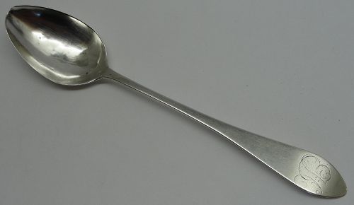 Excellent and Rare Teaspoon by Isaac Woodcock, Circa 1790-1800