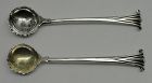 Pair of Victorian Onslow Pattern English Sterling Silver Salt Spoons