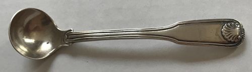 Crested Chinese Export Silver Master Salt Spoon by Linchong/Lynchong