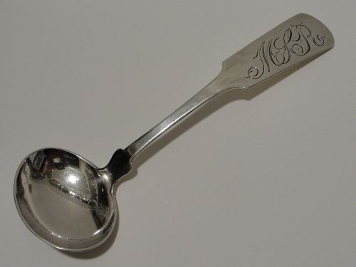 Good Coin Silver Cream Ladle by Jonathan Packard Circa 1825-45