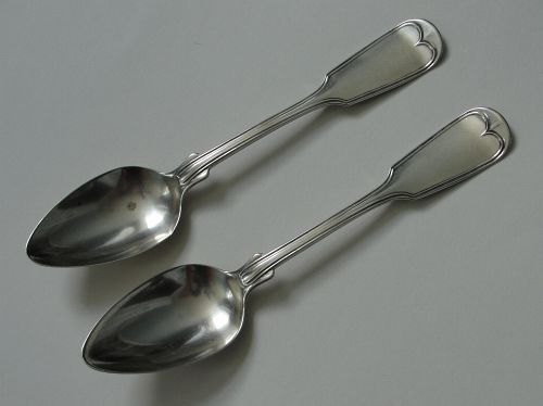 Interesting Pr of Columbus, Georgia Coin Silver Spoons by A. H. Dewitt