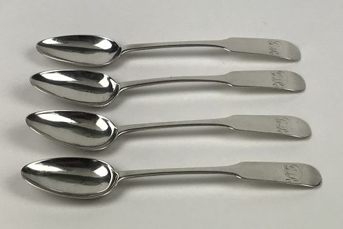 Fine Set of 4 Silver Teaspoons by David Manson of Dundee and Jamaica
