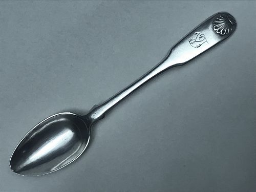 Rare Solid Silver Mid-19th Century Italian Tspn from Naples, 1832-72