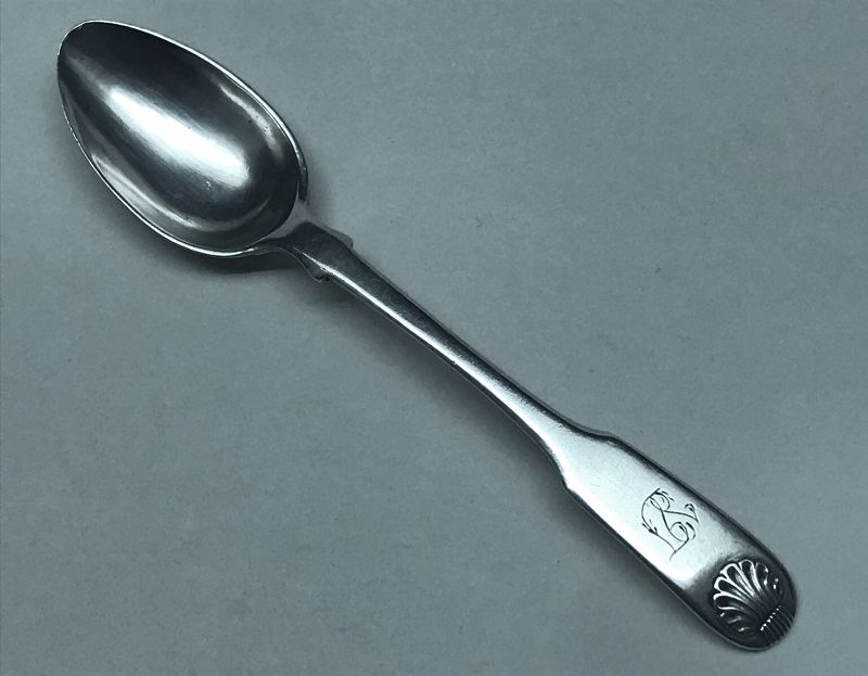 Rare Solid Silver Mid-19th Century Italian Tspn from Naples, 1832-72