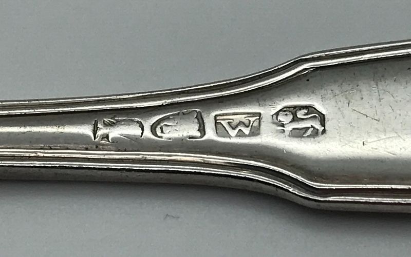 Fine Chinese Export Silver Fiddlethread and Shell Spoon by Wongshing