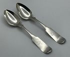 Scarce Pair of Pittsburgh, PA Coin Silver Teaspoons, Henry Richardson