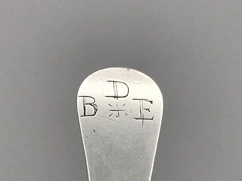 Fine Coin Silver Spoon Circa 1780-90 Marked B:D - Benjamin Drowne?
