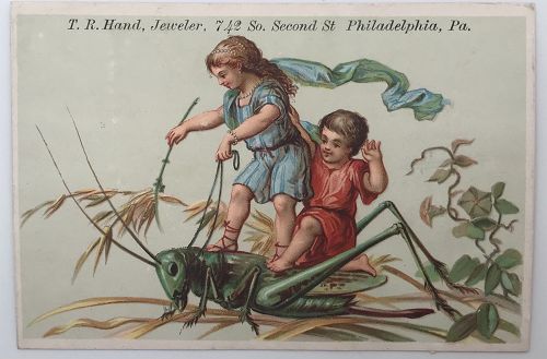 Victorian Silversmith / Jeweler Trade Card, T. R. Hand of Philadelphia