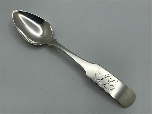 Nice Early 19th Century Coin Silver Teaspoon Initialed "JL", Ca. 1820