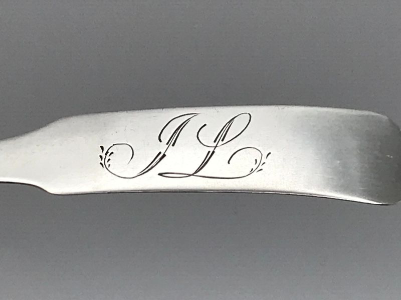 Nice Early 19th Century Coin Silver Teaspoon Initialed &quot;JL&quot;, Ca. 1820