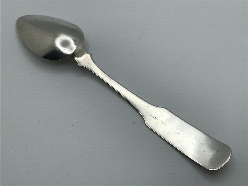 Nice Early 19th Century Coin Silver Teaspoon Initialed &quot;JL&quot;, Ca. 1820