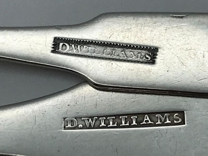 Two Coin Silver Spoons with Two Different Marks for Deodat Williams