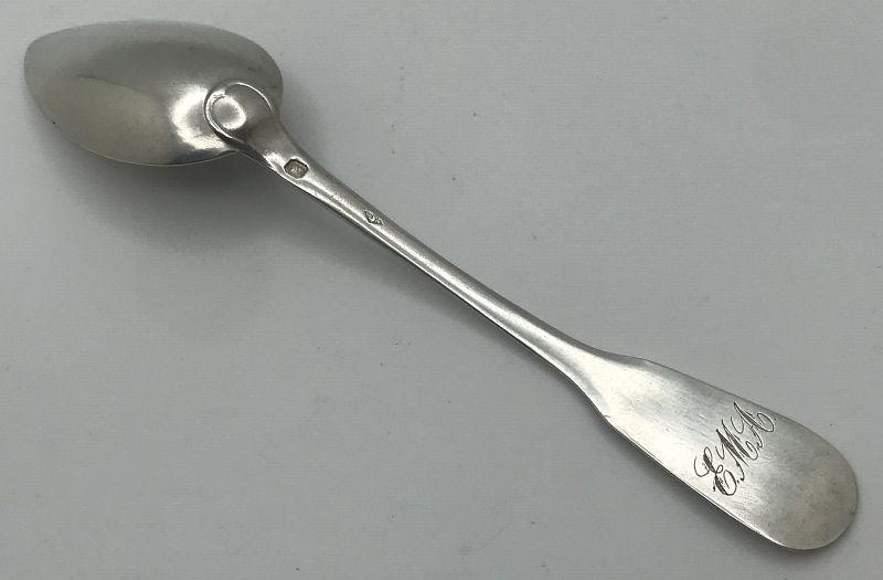 Nice 19th Century French Fiddle Pattern Teaspoon by E. H. Sanoner