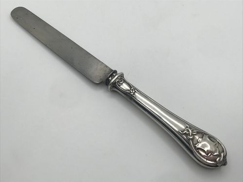 19th Century French 950 Silver and Steel Table Knife, 8 1/8"