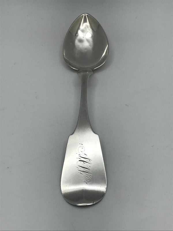 Good Coin Silver Teaspoon by Henry Ormsby of Phila., with Address Mark