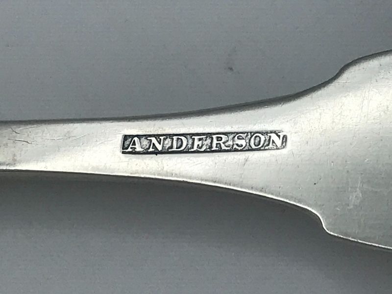 Good Pennsylvania Style Coin Silver Spoon Marked ANDERSON