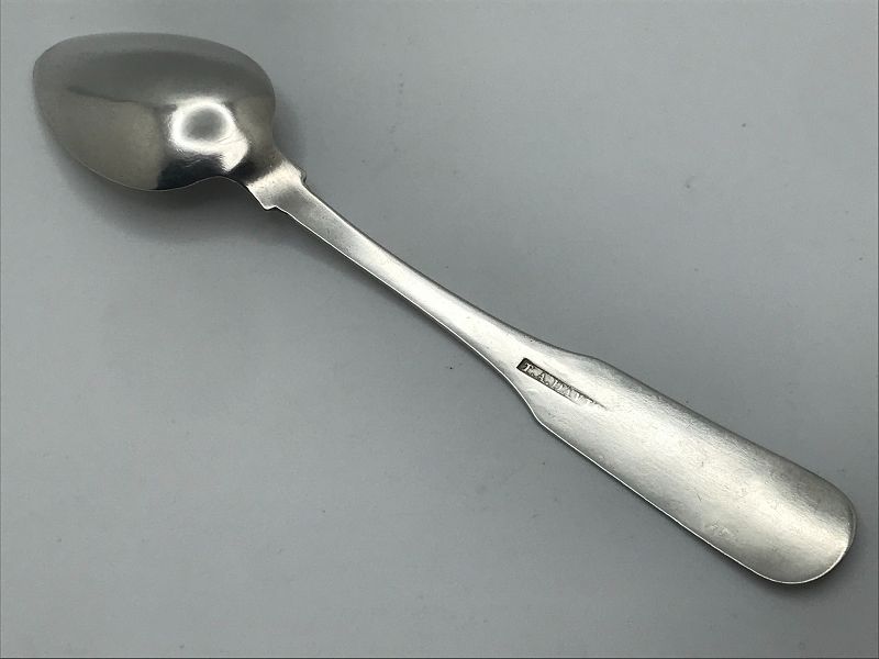 Good 1820s Boston Coin Silver Spoon by T. A. Davis, Initialed &quot;BL&quot;