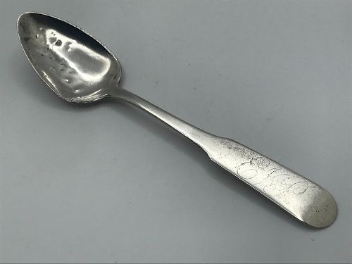 Hagerstown, Maryland Coin Silver Spoon Ca. 1815 by Henry Biershing