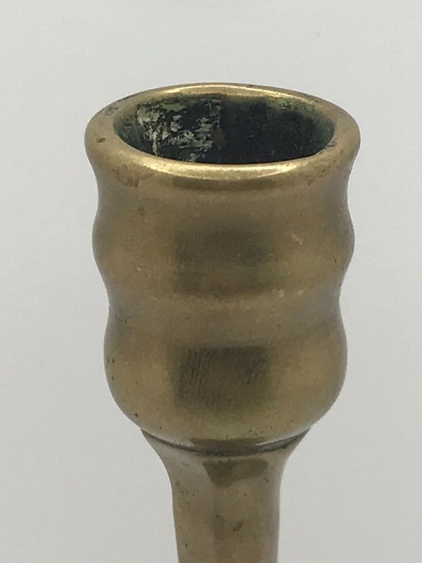 Excellent Queen Anne English Brass Candlestick, Circa 1705-15