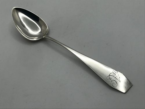 Excellent Coffin-End Coin Silver Spoon by Judah Hart of Connecticut