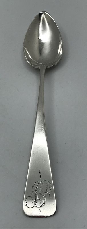 Early Portland, Maine Coffin End Coin Silver Spoon by Enoch Moulton