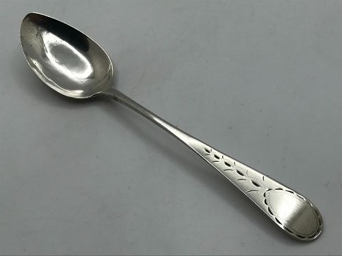 Nice 1790s Coin Silver Teaspoon by Hugh Wishart, New York, NY