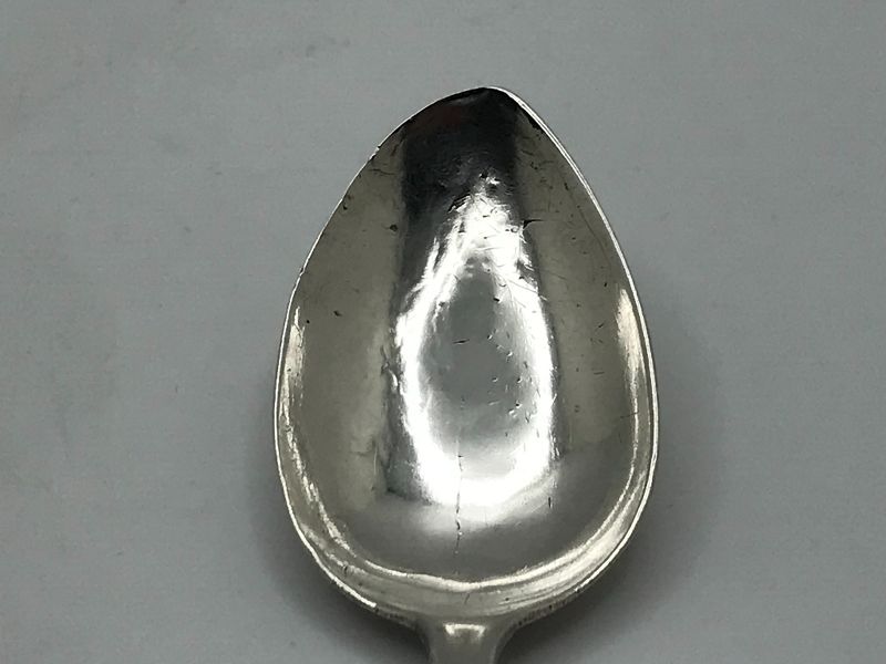 Nice 1790s Coin Silver Teaspoon by Hugh Wishart, New York, NY