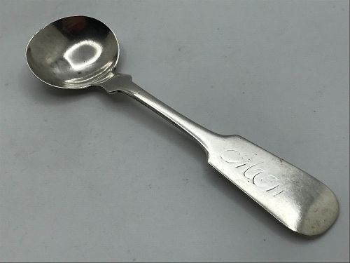 Cleveland, Ohio Coin Silver Salt Spoon by Benjamin Barnabas Hastings