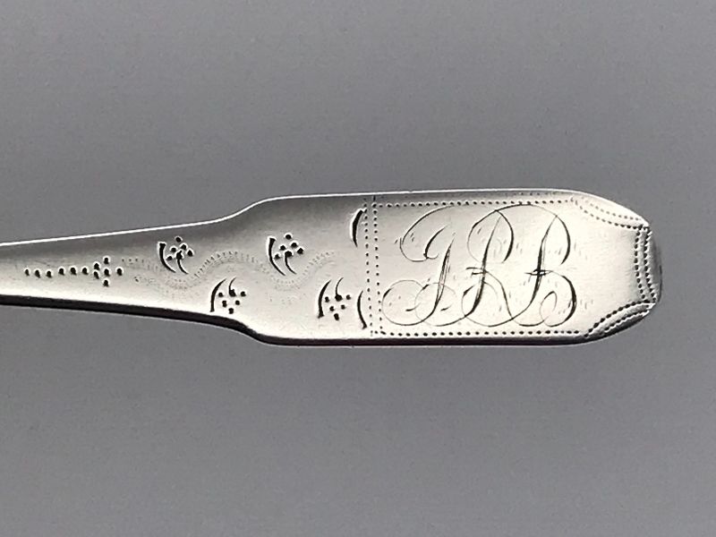 Fine Transitional Form Coin Silver Spoon by Thaddeus Keeler c1805-09