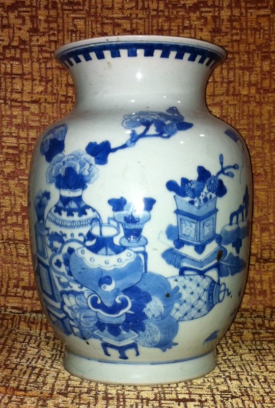 Qing Blue &amp; White Bogu Vase