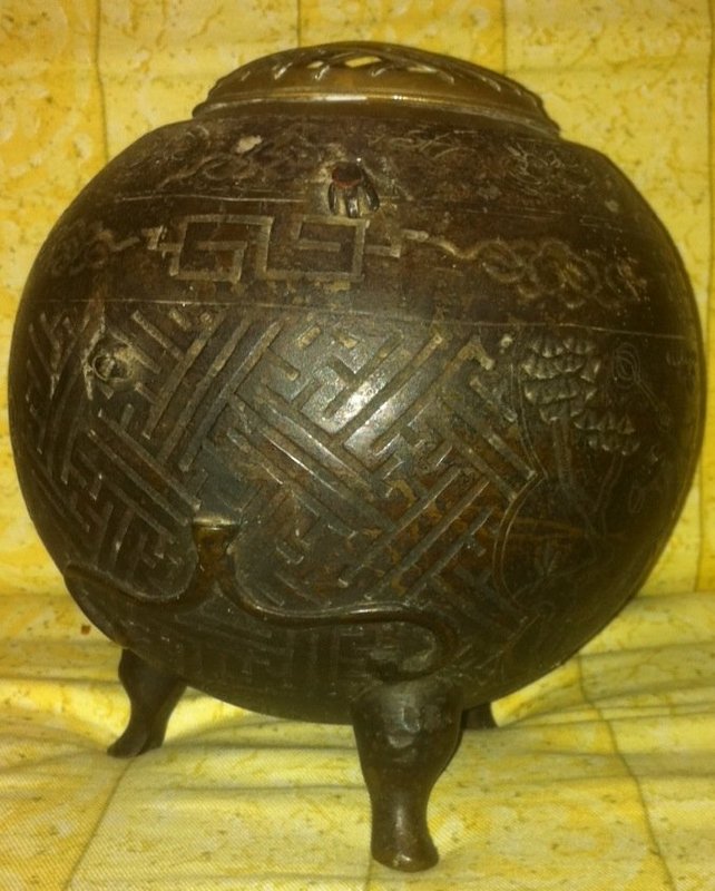 Qing Chinese Bronze Tripod censer