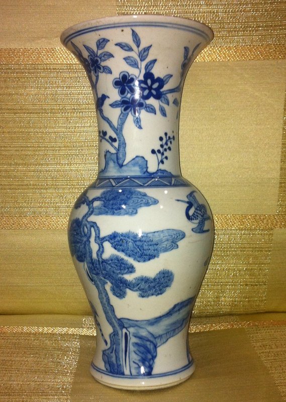 Qing Blue &amp; White Yenyen vase