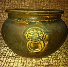 Late Ming Early Qing Brown Glaze Mask Censer