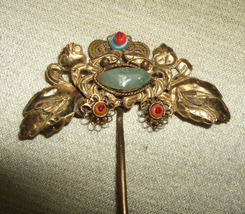 Qing Dynasty Noble lady's gilt silver hairpin