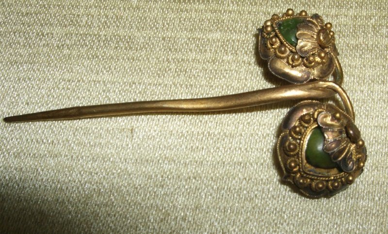 Qing Dynasty era Noble lady's gilt silver hairpin