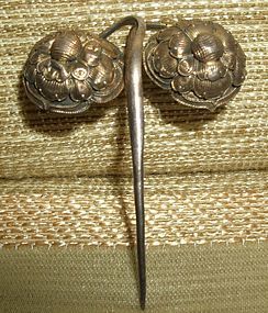 Qing Dynasty gilt silver hairpin
