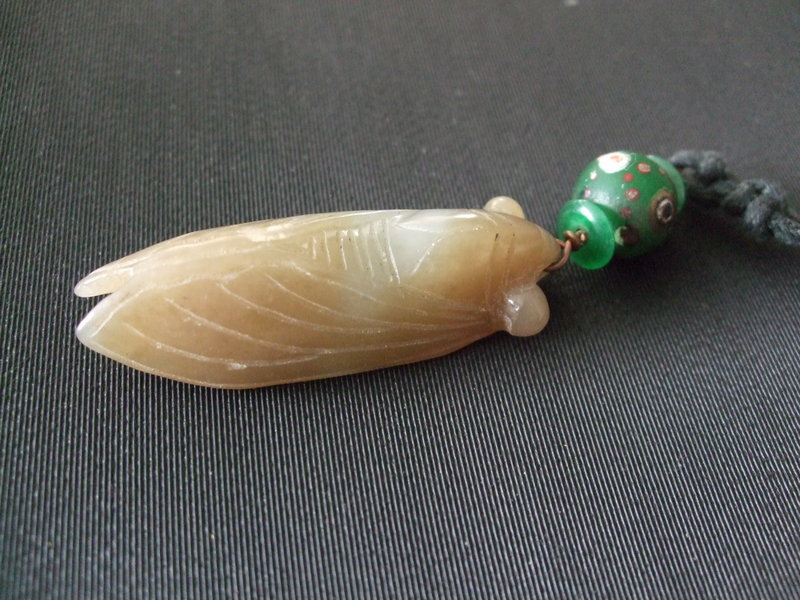 Jade cicadas with beads &amp; jade