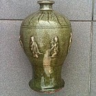Longquan celadon olive green meiping vase