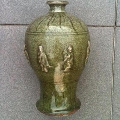Longquan celadon olive green meiping vase